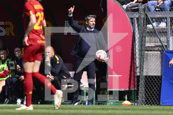 2023-04-01 - Alessandro Spugna of AS Roma Women during the 21th day of the Serie A Championship Poule Scudetto between A.S. Roma Women and A.C. Milan Women at the stadio Tre Fontane on April 1, 2023 in Rome, Italy. - AS ROMA VS AC MILAN - ITALIAN SERIE A WOMEN - SOCCER