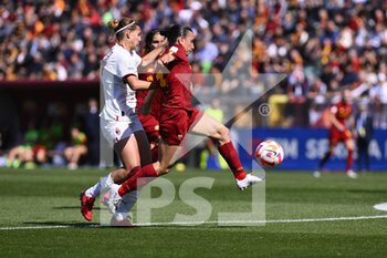 2023-04-01 - Lucia Guglielmo of AS Roma Women during the 21th day of the Serie A Championship Poule Scudetto between A.S. Roma Women and A.C. Milan Women at the stadio Tre Fontane on April 1, 2023 in Rome, Italy. - AS ROMA VS AC MILAN - ITALIAN SERIE A WOMEN - SOCCER