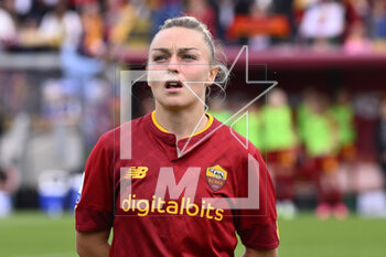 2023-04-29 - Giada Greggi of AS Roma Women during the 6th day of the Serie A Championship Poule Scudetto between A.S. Roma Women vs ACF Fiorentina at the stadio Tre Fontane on April 29, 2023 in Rome, Italy. - AS ROMA VS ACF FIORENTINA - ITALIAN SERIE A WOMEN - SOCCER