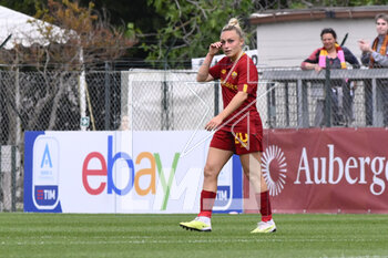 2023-04-29 - Giada Greggi of AS Roma Women celebrates after scoring the 1-0 during the 6th day of the Serie A Championship Poule Scudetto between A.S. Roma Women vs ACF Fiorentina at the stadio Tre Fontane on April 29, 2023 in Rome, Italy. - AS ROMA VS ACF FIORENTINA - ITALIAN SERIE A WOMEN - SOCCER