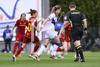 2023-04-29 - Manuela Giugliano of AS Roma Women and Milica Mijatovic of ACF Fiorentina during the 6th day of the Serie A Championship Poule Scudetto between A.S. Roma Women vs ACF Fiorentina at the stadio Tre Fontane on April 29, 2023 in Rome, Italy. - AS ROMA VS ACF FIORENTINA - ITALIAN SERIE A WOMEN - SOCCER
