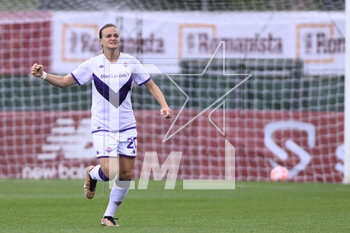 2023-04-29 - Milica Mijatovic of AFC Fiorentina Women celebrates after scoring the 1-1 during the 6th day of the Serie A Championship Poule Scudetto between A.S. Roma Women vs ACF Fiorentina at the stadio Tre Fontane on April 29, 2023 in Rome, Italy. - AS ROMA VS ACF FIORENTINA - ITALIAN SERIE A WOMEN - SOCCER