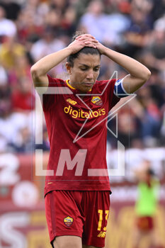 2023-04-29 - Elisa Bartoli of AS Roma Women during the 6th day of the Serie A Championship Poule Scudetto between A.S. Roma Women vs ACF Fiorentina at the stadio Tre Fontane on April 29, 2023 in Rome, Italy. - AS ROMA VS ACF FIORENTINA - ITALIAN SERIE A WOMEN - SOCCER