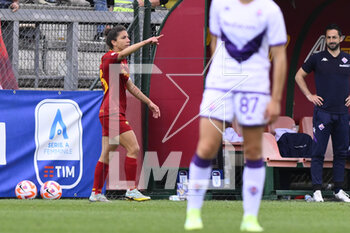 2023-04-29 - Elisa Bartoli of AS Roma Women celebrates after scoring the 2-1 during the 6th day of the Serie A Championship Poule Scudetto between A.S. Roma Women vs ACF Fiorentina at the stadio Tre Fontane on April 29, 2023 in Rome, Italy. - AS ROMA VS ACF FIORENTINA - ITALIAN SERIE A WOMEN - SOCCER