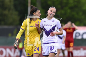 2023-04-29 - Rachele Baldi and Kaja Erzen of ACF Fiorentina during the 6th day of the Serie A Championship Poule Scudetto between A.S. Roma Women vs ACF Fiorentina at the stadio Tre Fontane on April 29, 2023 in Rome, Italy. - AS ROMA VS ACF FIORENTINA - ITALIAN SERIE A WOMEN - SOCCER