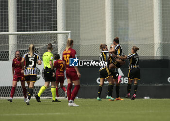 2023-05-27 - Juventus Women players celebrating after a goal during the Italian women’s Serie A, football match between Juventus Women and As Roma Women on 27 of May 2023 at Juventus training center in Vinovo, Turin, Italy. Photo Nderim Kaceli - JUVENTUS FC VS AS ROMA - ITALIAN SERIE A WOMEN - SOCCER