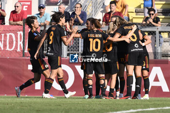 2023-09-30 - Valentina Giacinti of A.S. Roma Women celebrates after scoring 2-0 during the 2nd day of the Serie A Championship between A.S. Roma Women - Como Women on September 30, 2023 at the Tre Fontane Stadium in Rome, Italy. - AS ROMA VS FC COMO WOMEN - ITALIAN SERIE A WOMEN - SOCCER