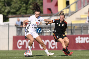2023-09-30 - Alma Hilaj of Como Women and Giada Greggi of A.S. Roma Women during the 2nd day of the Serie A Championship between A.S. Roma Women - Como Women on September 30, 2023 at the Tre Fontane Stadium in Rome, Italy. - AS ROMA VS FC COMO WOMEN - ITALIAN SERIE A WOMEN - SOCCER