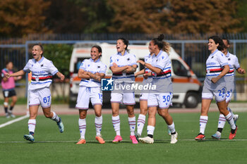 2023-10-14 - Aurora De Rita of Sampdoria Women celebrates after scoring goal whit teammates - NAPOLI FEMMINILE VS UC SAMPDORIA - ITALIAN SERIE A WOMEN - SOCCER