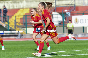 2023-11-05 - Haavi scores her team's first goal to make the score 2-0 for AS Roma during Serie A Femminile match between Juventus and AS Roma at Stadio La Marmora, Biella - JUVENTUS FC VS AS ROMA - ITALIAN SERIE A WOMEN - SOCCER
