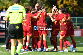 2023-11-05 - Roma celebrates goal during Serie A Femminile match between Juventus and AS Roma at Stadio La Marmora, Biella - JUVENTUS FC VS AS ROMA - ITALIAN SERIE A WOMEN - SOCCER