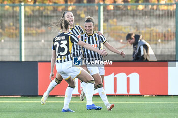 2023-11-18 - Caruso of Juventus celebrates scoring her team's first goal to make the score 1-0 Serie A Women match between Juventus and Inter at Stadio Pozzo, Biella (BI) - JUVENTUS FC VS FC INTERNAZIONALE WOMEN - ITALIAN SERIE A WOMEN - SOCCER