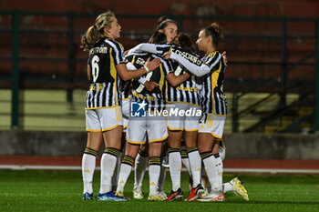 2023-11-18 - Juventus celebrates scoring to make the score 4-0 during Serie A Women match between Juventus and Inter at Stadio Pozzo, Biella (BI) - JUVENTUS FC VS FC INTERNAZIONALE WOMEN - ITALIAN SERIE A WOMEN - SOCCER