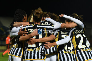 2023-11-18 - Juventus celebrates scoring to make the score 5-0 during Serie A Women match between Juventus and Inter at Stadio Pozzo, Biella (BI) - JUVENTUS FC VS FC INTERNAZIONALE WOMEN - ITALIAN SERIE A WOMEN - SOCCER