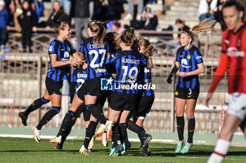 2023-11-25 - Inter Women celebrates scoring to make the score 1-0 during Serie A Femminile match between Inter Women and AC Milan Women at Arena Civica Gianni Brera, Milano - FC INTERNAZIONALE WOMEN VS AC MILAN - ITALIAN SERIE A WOMEN - SOCCER