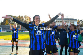 2023-11-25 - Inter celebrates win match to make the score 1-0 Serie A Femminile match between Inter Women and AC Milan Women at Arena Civica Gianni Brera, Milano - FC INTERNAZIONALE WOMEN VS AC MILAN - ITALIAN SERIE A WOMEN - SOCCER