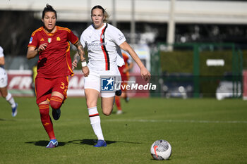 2023-12-10 - Elena Linari of A.S. Roma Women and Andrea Staskova of A.C. Milan Femminile during the 10th day of the Serie A Championship between A.S. Roma Women vs A.C. MIlan on 10 December 2023 at the Tre Fontane Stadium in Rome, Italy. - AS ROMA VS AC MILAN - ITALIAN SERIE A WOMEN - SOCCER