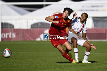 2023-12-10 - Saki Kumagai of A.S. Roma Women and Emelyne Laurent of A.C. Milan Femminile during the 10th day of the Serie A Championship between A.S. Roma Women vs A.C. MIlan on 10 December 2023 at the Tre Fontane Stadium in Rome, Italy. - AS ROMA VS AC MILAN - ITALIAN SERIE A WOMEN - SOCCER