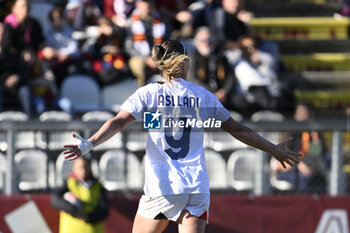 2023-12-10 - Kosovare Asllani of A.C. Milan Femminile celebrates after scoring 0-1 during the 10th day of the Serie A Championship between A.S. Roma Women vs A.C. MIlan on 10 December 2023 at the Tre Fontane Stadium in Rome, Italy. - AS ROMA VS AC MILAN - ITALIAN SERIE A WOMEN - SOCCER