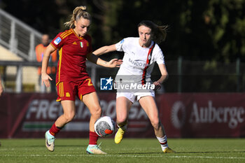 2023-12-10 - Giada Greggi of A.S. Roma Women and Christy Grimshaw of A.C. Milan Femminile during the 10th day of the Serie A Championship between A.S. Roma Women vs A.C. MIlan on 10 December 2023 at the Tre Fontane Stadium in Rome, Italy. - AS ROMA VS AC MILAN - ITALIAN SERIE A WOMEN - SOCCER