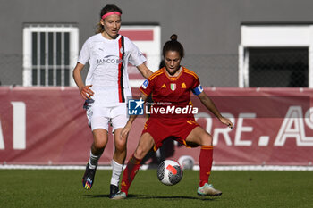 2023-12-10 - Kamila Dubcova of A.C. Milan Femminile and Manuela Giugliano of A.S. Roma Women during the 10th day of the Serie A Championship between A.S. Roma Women vs A.C. MIlan on 10 December 2023 at the Tre Fontane Stadium in Rome, Italy. - AS ROMA VS AC MILAN - ITALIAN SERIE A WOMEN - SOCCER