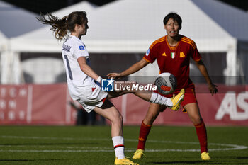 2023-12-10 - Christy Grimshaw of A.C. Milan Femminile and Saki Kumagai of A.S. Roma Women during the 10th day of the Serie A Championship between A.S. Roma Women vs A.C. MIlan on 10 December 2023 at the Tre Fontane Stadium in Rome, Italy. - AS ROMA VS AC MILAN - ITALIAN SERIE A WOMEN - SOCCER