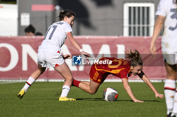 2023-12-10 - Christy Grimshaw of A.C. Milan Femminile and Giada Greggi of A.S. Roma Women during the 10th day of the Serie A Championship between A.S. Roma Women vs A.C. MIlan on 10 December 2023 at the Tre Fontane Stadium in Rome, Italy. - AS ROMA VS AC MILAN - ITALIAN SERIE A WOMEN - SOCCER