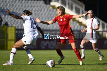 2023-12-10 - Allyson Swaby of A.C. Milan Femminile and Valentina Giacinti of A.S. Roma Women during the 10th day of the Serie A Championship between A.S. Roma Women vs A.C. MIlan on 10 December 2023 at the Tre Fontane Stadium in Rome, Italy. - AS ROMA VS AC MILAN - ITALIAN SERIE A WOMEN - SOCCER
