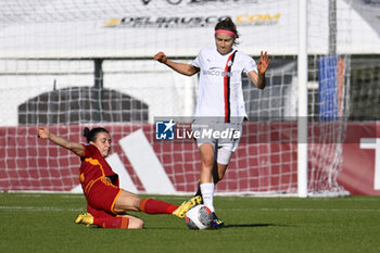 2023-12-10 - Lucia Di Guglielmo of A.S. Roma Women and Kamila Dubcova of A.C. Milan Femminile during the 10th day of the Serie A Championship between A.S. Roma Women vs A.C. MIlan on 10 December 2023 at the Tre Fontane Stadium in Rome, Italy. - AS ROMA VS AC MILAN - ITALIAN SERIE A WOMEN - SOCCER