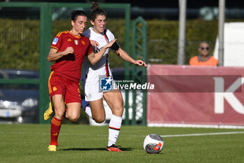 2023-12-10 - Lucia Di Guglielmo of A.S. Roma Women and Valentina Bergamaschi of A.C. Milan Femminile during the 10th day of the Serie A Championship between A.S. Roma Women vs A.C. MIlan on 10 December 2023 at the Tre Fontane Stadium in Rome, Italy. - AS ROMA VS AC MILAN - ITALIAN SERIE A WOMEN - SOCCER