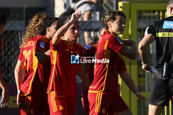 2023-12-10 - Lucia Di Guglielmo of A.S. Roma Women celebrates after scoring 2-1 during the 10th day of the Serie A Championship between A.S. Roma Women vs A.C. MIlan on 10 December 2023 at the Tre Fontane Stadium in Rome, Italy. - AS ROMA VS AC MILAN - ITALIAN SERIE A WOMEN - SOCCER