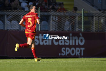 2023-12-10 - Lucia Di Guglielmo of A.S. Roma Women celebrates after scoring 2-1 during the 10th day of the Serie A Championship between A.S. Roma Women vs A.C. MIlan on 10 December 2023 at the Tre Fontane Stadium in Rome, Italy. - AS ROMA VS AC MILAN - ITALIAN SERIE A WOMEN - SOCCER