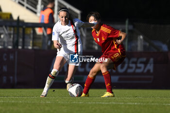 2023-12-10 - Kosovare Asllani of A.C. Milan Femminile and Saki Kumagai of A.S. Roma Women during the 10th day of the Serie A Championship between A.S. Roma Women vs A.C. MIlan on 10 December 2023 at the Tre Fontane Stadium in Rome, Italy. - AS ROMA VS AC MILAN - ITALIAN SERIE A WOMEN - SOCCER