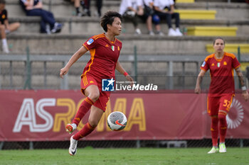 2023-10-15 - Moeka Minami (AS Roma)  during the Italian Football Championship League A Women 2023/2024 match between AS Roma Women vs FC Internazionale Women at the Tre Fontane stadium on 15 October 2023. - AS ROMA VS FC INTERNAZIONALE WOMEN - ITALIAN SERIE A WOMEN - SOCCER