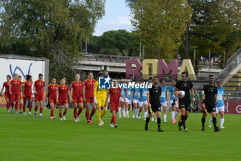2023-11-11 - entry of the teams during the Italian Football Championship League A Women 2023/2024 match between AS Roma Women vs Napoli Femminile at the Tre Fontane stadium on 11 November 2023. - AS ROMA VS NAPOLI FEMMINILE - ITALIAN SERIE A WOMEN - SOCCER