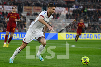 2023-01-04 - Stefan Posch (Bologna FC) during the Italian Football Championship League A 2022/2023 match between AS Roma vs Bologna FC at the Olimpic Stadium in Rome  on 04 Januaryr 2023. - AS ROMA VS BOLOGNA FC - ITALIAN SERIE A - SOCCER
