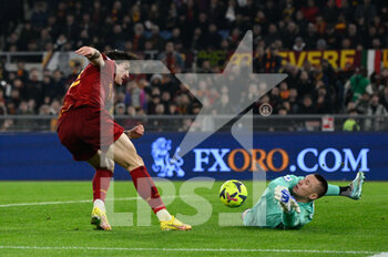2023-01-04 - Nicolo' Zaniolo (AS Roma) during the Italian Football Championship League A 2022/2023 match between AS Roma vs Bologna FC at the Olimpic Stadium in Rome  on 04 Januaryr 2023. - AS ROMA VS BOLOGNA FC - ITALIAN SERIE A - SOCCER