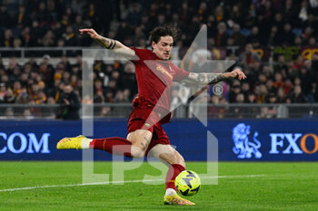 2023-01-04 - Nicolo' Zaniolo (AS Roma) during the Italian Football Championship League A 2022/2023 match between AS Roma vs Bologna FC at the Olimpic Stadium in Rome  on 04 Januaryr 2023. - AS ROMA VS BOLOGNA FC - ITALIAN SERIE A - SOCCER