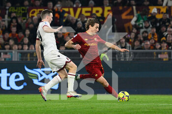 2023-01-04 - Edoardo Bove (AS Roma) during the Italian Football Championship League A 2022/2023 match between AS Roma vs Bologna FC at the Olimpic Stadium in Rome  on 04 Januaryr 2023. - AS ROMA VS BOLOGNA FC - ITALIAN SERIE A - SOCCER