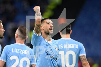 2023-01-08 - Mattia Zaccagni (SS Lazio) celebrates after scoring the goal 2-0 during the Italian Football Championship League A 2022/2023 match between SS Lazio vs Empoli FC at the Olimpic Stadium in Rome on 08 January 2023. - SS LAZIO VS EMPOLI FC - ITALIAN SERIE A - SOCCER