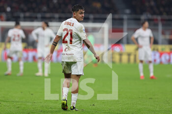 2023-01-08 - Paulo Dybala of AS Roma reacts during Serie A 2022/23 football match between AC Milan and AS Roma at San Siro Stadium, Milan, Italy on January 08, 2023 - AC MILAN VS AS ROMA - ITALIAN SERIE A - SOCCER