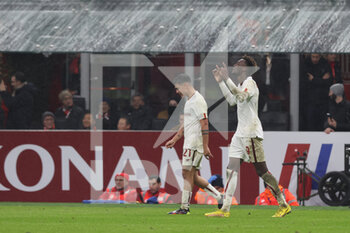 2023-01-08 - Tammy Abraham of AS Roma celebrates after scoring a goal during Serie A 2022/23 football match between AC Milan and AS Roma at San Siro Stadium, Milan, Italy on January 08, 2023 - AC MILAN VS AS ROMA - ITALIAN SERIE A - SOCCER