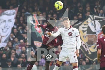 2023-01-08 - Boulaye Dia of US Salernitana  and Sasa Lukic of Torino FC  competes for the ball with during the friendly football match US Salernitana 1919 v FC Torino  at Arechi stadium  - US SALERNITANA VS TORINO FC - ITALIAN SERIE A - SOCCER