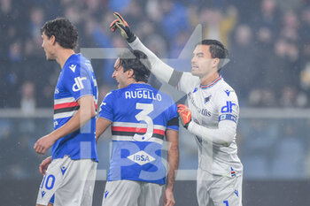 2023-01-08 - Sam Lammers - Tommaso Augello and Emil Mulyadi Audero 
 (Sampdoria) celebrates penalty neautrilazed - UC SAMPDORIA VS SSC NAPOLI - ITALIAN SERIE A - SOCCER