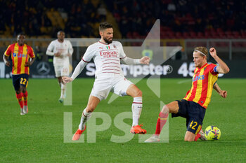 2023-01-14 - Olivier Giroud (AC Milan) and Morten Hjulmand (US Lecce) - US LECCE VS AC MILAN - ITALIAN SERIE A - SOCCER