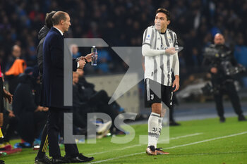2023-01-13 - Massimo Allegri Coack of Juventus FC from information Federico Chiesa of Juventus FC  during the Serie A match between SSC Napoli v Juventus FC  at  Stadio Diego Armando Maradona  - SSC NAPOLI VS JUVENTUS FC - ITALIAN SERIE A - SOCCER