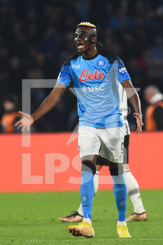 2023-01-13 - Victor Osimhen of SSC Napoli  gesticulates  during the Serie A match between SSC Napoli v Juventus FC  at  Stadio Diego Armando Maradona  - SSC NAPOLI VS JUVENTUS FC - ITALIAN SERIE A - SOCCER