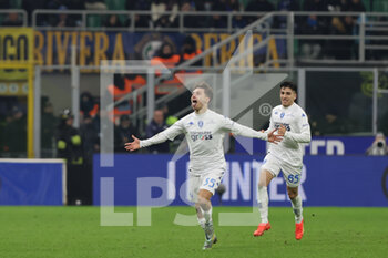 23/01/2023 - Tommaso Baldanzi of Empoli FC celebrates after scoring a goal during Serie A 2022/23 football match between FC Internazionale and Empoli FC at Giuseppe Meazza Stadium, Milan, Italy on January 23, 2023 - INTER - FC INTERNAZIONALE VS EMPOLI FC - SERIE A - CALCIO