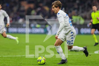 23/01/2023 - Jacopo Fazzini of Empoli FC in action during Serie A 2022/23 football match between FC Internazionale and Empoli FC at Giuseppe Meazza Stadium, Milan, Italy on January 23, 2023 - INTER - FC INTERNAZIONALE VS EMPOLI FC - SERIE A - CALCIO