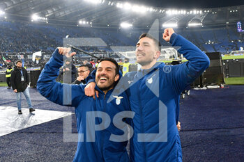 24/01/2023 - Pedro and Danilo Cataldi celebrates with the fans after the race during the Italian Football Championship League A 2022/2023 match between SS Lazio vs AC Milan at the Olimpic Stadium in Rome on 24 January 2023. - SS LAZIO VS AC MILAN - SERIE A - CALCIO